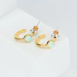 Boucle Opala 18 Boucle Opala -Majolie BijouxMajolie BoucleOPALA PAireverte 38