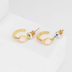 Boucle Opala 14 Boucle Opala -Majolie BijouxMajolie BoucleOPALA PaireORRose 35