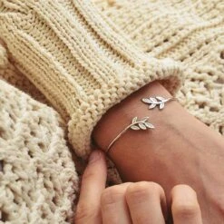 Bracelet Laurier - Argent 7 Bracelet Laurier - Argent -Majolie Bijoux Majolie Bangle Laurier Argent3