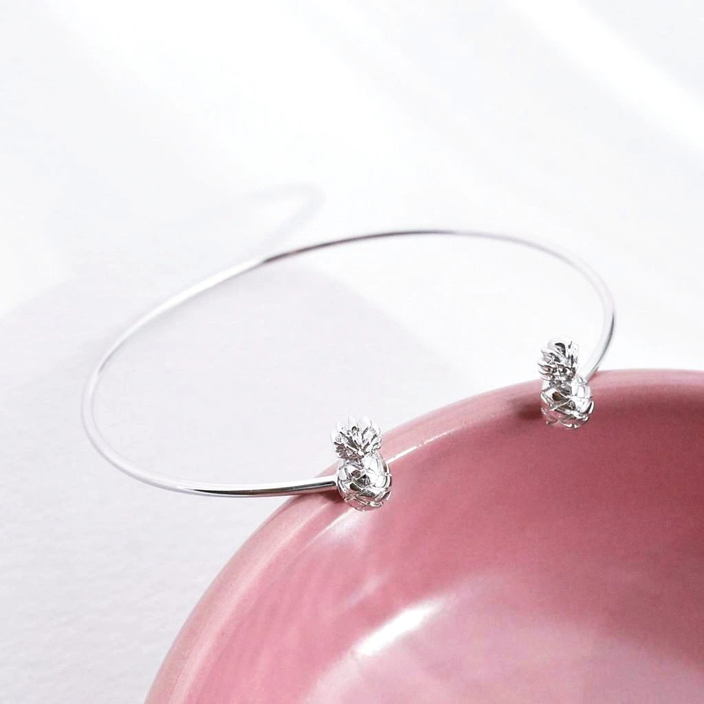 Bangle Ananas - Plaqué Rhodium 1 Bangle Ananas - Plaqué Rhodium