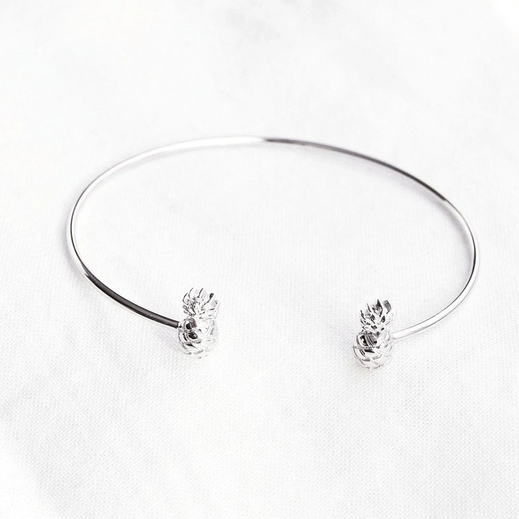 Bangle Ananas - Plaqué Rhodium 2 Bangle Ananas - Plaqué Rhodium – Image 2