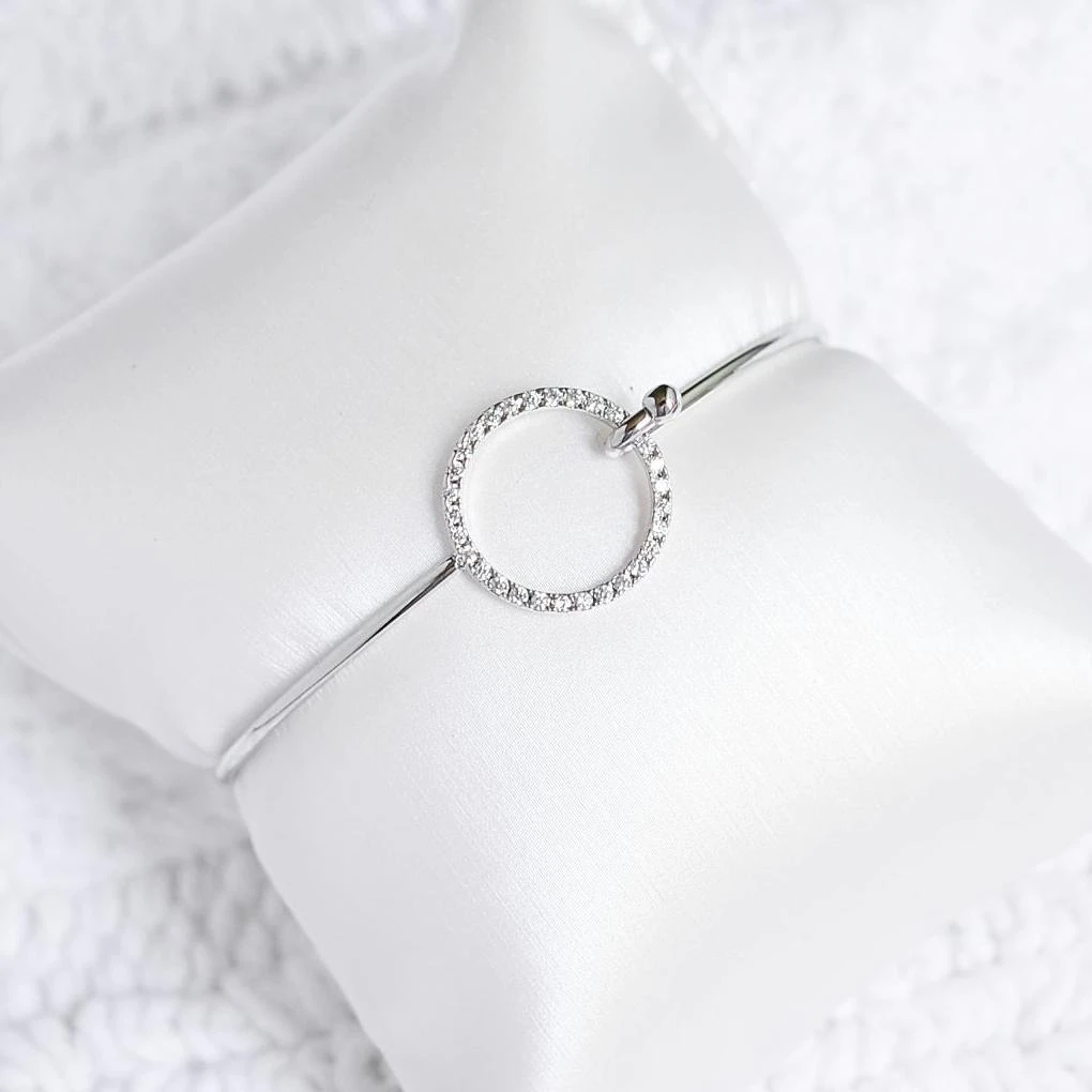 Bangle Cercle Diamanté - Argent 1 Bangle Cercle Diamanté - Argent