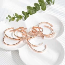 Bangle Allergique Au Matin - Or Rose 5 Bangle Allergique Au Matin - Or Rose -Majolie Majolie Bracelet Bangles Rose