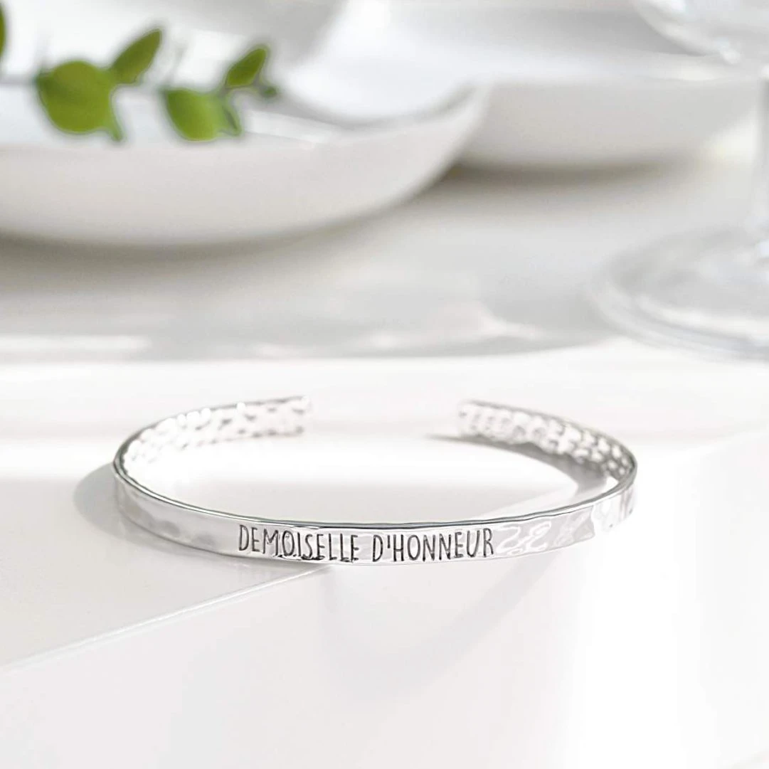 Bangle Demoiselle D'Honneur - Plaqué Rhodium 2 Bangle Demoiselle D'Honneur - Plaqué Rhodium – Image 2