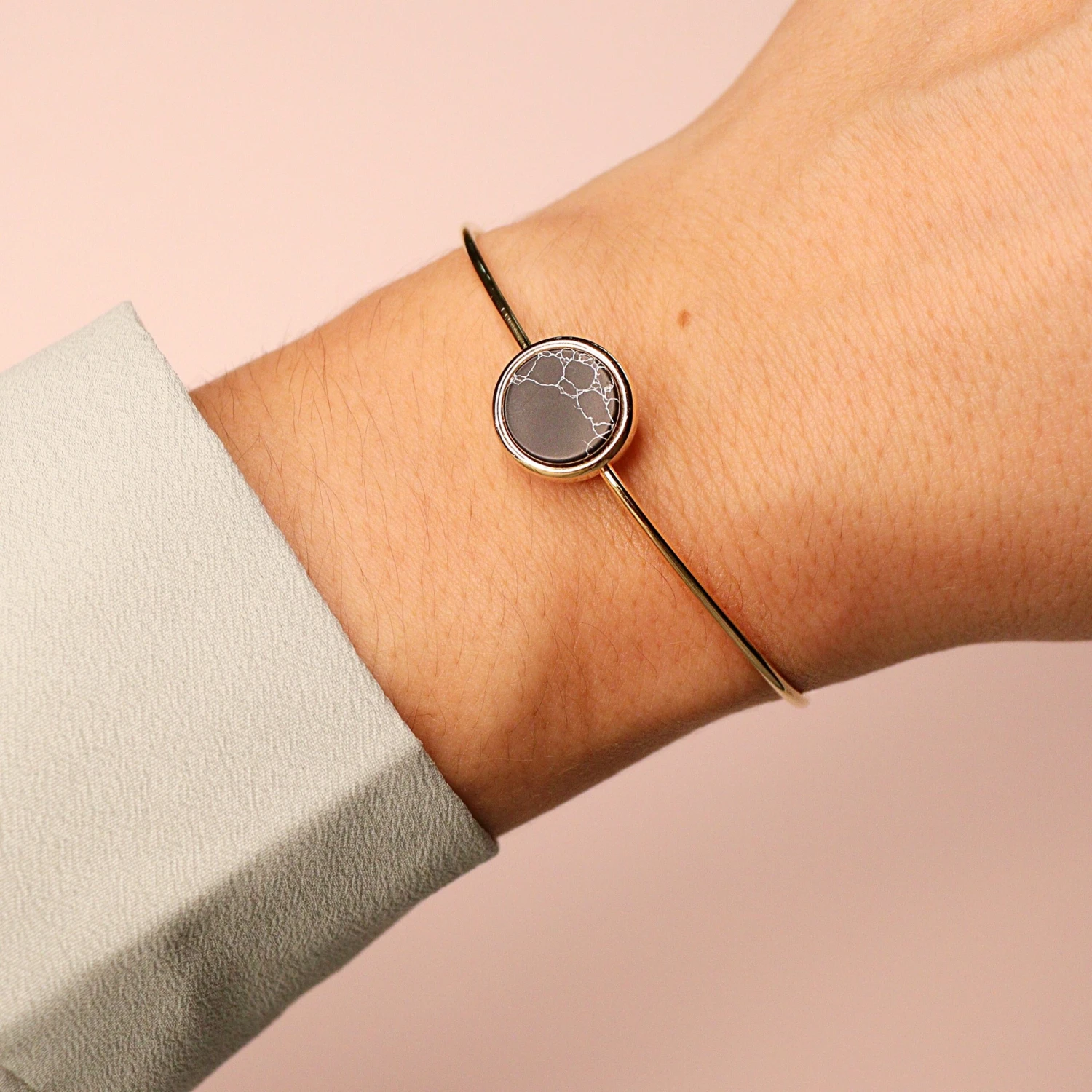 Bracelet Moonlight Or - Marbre Noir 2 Bracelet Moonlight Or - Marbre Noir – Image 2